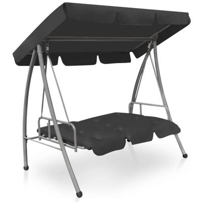 Schommelbank voor buiten met dak 192x118x175 cm staal antraciet