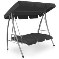 Schommelbank voor buiten met dak 192x118x175 cm staal antraciet - thumbnail