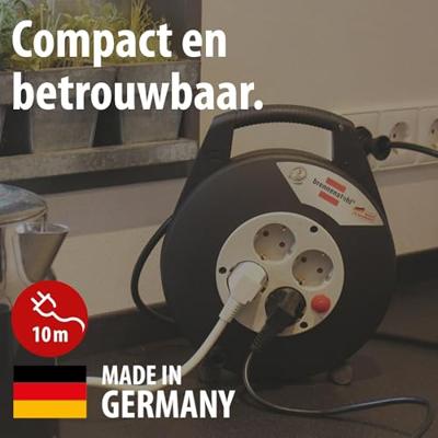 Kabelhaspel brennenstuhl 4vdig 15m zwart/grijs | 2 stuks
