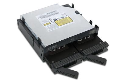 Icy Dock MB732SPO-B 2x2,5 SATA mobile rack+ Ultra Slim ODD voor extern 5,25