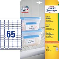 Avery AV-L7971-25 Diepvriesetiketten 38,1x21,2 mm 1625 Stuks Wit - thumbnail