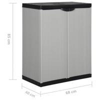 Tuinkast met 1 schap 68x40x85 cm grijs en zwart - thumbnail