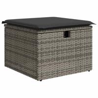 6-delige Loungeset met kussens poly rattan grijs - thumbnail