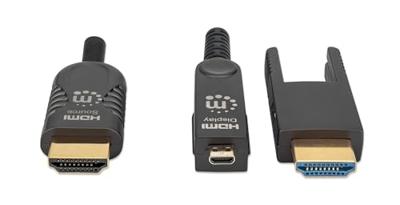 Manhattan 355513 HDMI-kabel HDMI Aansluitkabel HDMI-A-stekker, HDMI-micro-D-stekker 20 m Zwart 4K UHD