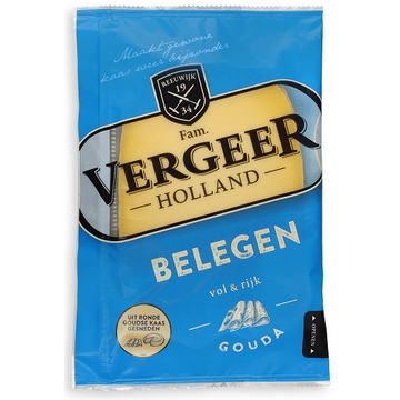 Vergeer Holland Kaas 48+ Plakken Gouda Belegen 200g bij Jumbo