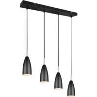 Stijlvolle LED Hanglamp 4-lichts Rond Mat Zwart Aluminium E14 Fitting - thumbnail