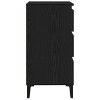 Dressoir met lade Zwart eiken 60 x 35 x 70 cm Bewerkt hout - thumbnail