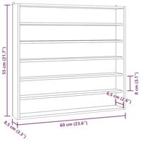 Houten verzamelvitrine met 6 planken 60x8,5x55 cm - thumbnail