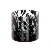 HBX Natural Living Theelichthouder panterglas ø8xh8cm grijs - thumbnail