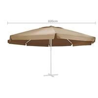 VidaXL Vervangingsdoek voor parasol 600 cm taupe - thumbnail