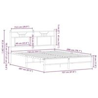 Bedframe zonder matras bewerkt hout bruin eikenkleur 150x200 cm - thumbnail