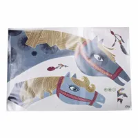 Mondoni Retro Paarden Muursticker - thumbnail