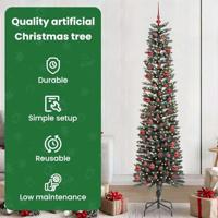 VidaXL Kunstkerstboom met 300 led groen 210 cm pvc en plastic en staal - thumbnail