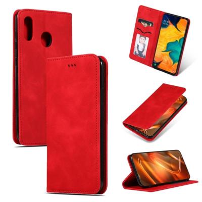 Retro huid voelen Business magnetische horizontale Flip lederen case voor Samsung Galaxy A20 & A30 (rood) Retro huid voelen Business magnetische horizontale Flip lederen case voor Samsung Galaxy A20 & A30 (rood)