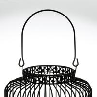 LED Lantaarn basket met LED kaars voor binnen en buiten - Draadloos op batterijen - Zwart - thumbnail