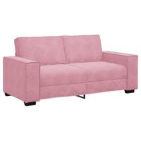 Tweezitsbank 140 cm fluweel roze - thumbnail