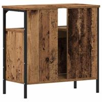Wastafelmeubel 60x30x60 cm spaanplaat oud hout - thumbnail