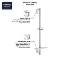 GROHE Rainshower SmartActive Glijstang - 90cm - met zeepschaal - geborsteld cool sunrise 26603gn0 - thumbnail
