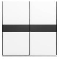 Schuifdeurkast Genua - wit/antraciet - 204x200x60 cm - thumbnail