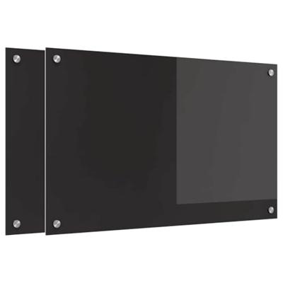 VidaXL Keuken achterwand 2 pcs zwart 80 x 50 cm gehard glas VidaXL Keuken achterwand 2 pcs zwart 80 x 50 cm gehard glas