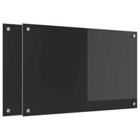 VidaXL Keuken achterwand 2 pcs zwart 80 x 50 cm gehard glas - thumbnail