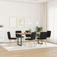 Eetkamerstoelen 6 st stof zwart - thumbnail
