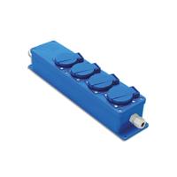 Snoercentrale blauw 4x stopcontacten 16A 250V met wartel M20 Keraf 104469 - thumbnail