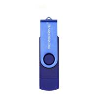 MicroDrive 64GB USB 2 0 telefoon en computer dual-use roterende OTG Metal U disk (blauw) - thumbnail