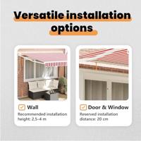 VidaXL Inklapbaar zonnescherm rood en wit 350 x 250 cm - thumbnail