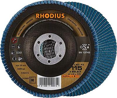 Rhodius 210481 LSZ F3 Lamellenschijf Diameter 115 mm Boordiameter 22.23 mm Korrelgrootte (num) 80 RVS 1 stuk(s)