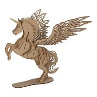 Lobbes Houten bouwpakket 3d eenhoorn met vleugels - thumbnail