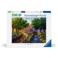 Ravensburger legpuzzel cottage bij de rivier, 1500st. - thumbnail