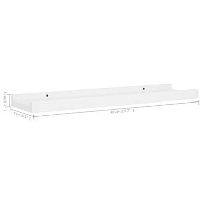 VidaXL Fotoplanken 2 st 40x9x3 cm mdf wit
