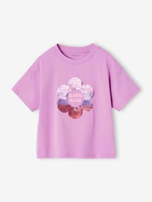 Meisjesshirt met lovertjes paars