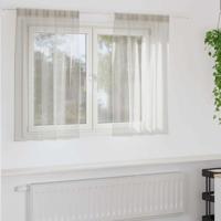 VidaXL Voile gordijn met gordijnen 2 pcs crème 140 x 140 cm polyester - thumbnail