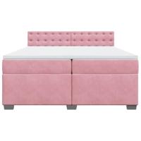 Boxspring met matras fluweel roze 200x200 cm - thumbnail