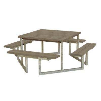 Picknicktafel Vierkant Twist Grijs Bruin