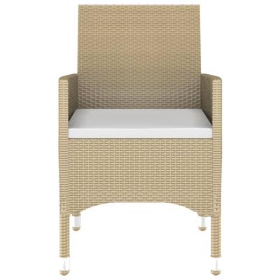 5-delige Tuinset poly rattan en gehard glas beige - thumbnail