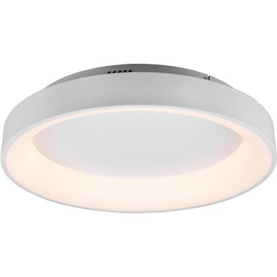 LED Plafondlamp - Plafondverlichting - Trion Gurano - 48W - Aanpasbare Kleur - Afstandsbediening - Dimbaar - Rond - Mat Wit - Aluminium