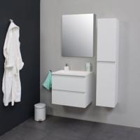 Badkamermeubel BWS Pepper Wastafel Acryl Incl Spiegelkast Zonder Kraangat 60x55x46 cm Wit Boss & Wessing - thumbnail