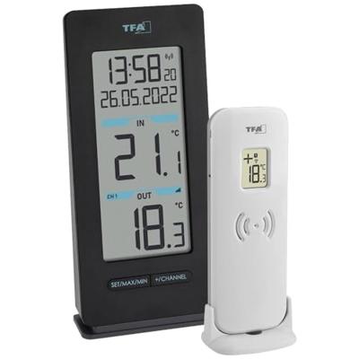 TFA Dostmann Buddy 30.3072.01 Draadloze thermometer digitaal Zwart