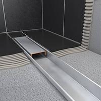 Easy Drain Compact Zero afvoergoot enkele plaat met zijuitloop 6x70cm 50mm RVS edcomz700-50 - thumbnail