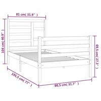 Bedframe massief hout 90x190 cm - thumbnail