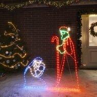 VidaXL Kerstfiguren jozef en maria met 264 led&apos;s 40x55 en 38x100 cm - thumbnail