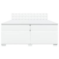 Boxspring met matras kunstleer wit 200x200 cm - thumbnail