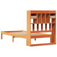 Bed met boekenkast zonder matras grenenhout wasbruin 160x200 cm - thumbnail