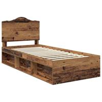 Bedframe met hoofdeinde Oudhout 90 x 190 cm Massief grenenhout - thumbnail