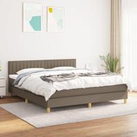 Boxspring met matras stof taupe 160x200 cm - thumbnail