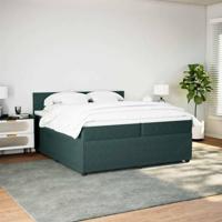 Boxspring met matras fluweel donkergroen 200x200 cm - thumbnail