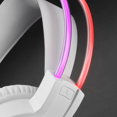 Mars Gaming MHRGB, Gaming Headset, 360º Verlichting, Ultra-BASS 3D Geluid, Microfoon Ruisonderdrukking, Ultralicht, Windows/PS4/PS5/XBOX ONE/XBOX SERIES X|S/Mac/Switch/Switch 2/Smartphone/Tablet, Wit